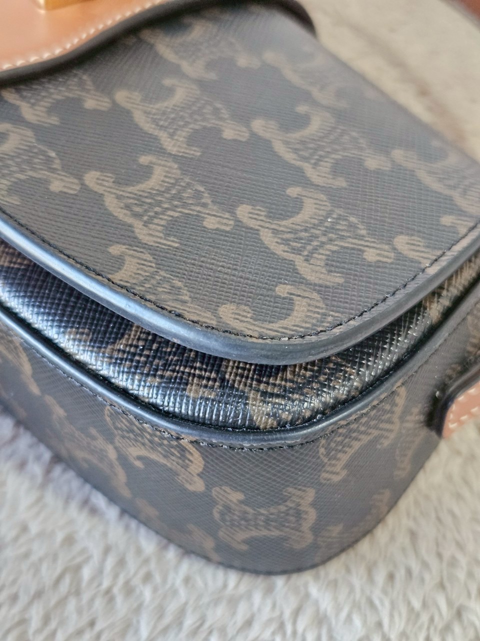 Celine Clutch on Strap Tabou Tan