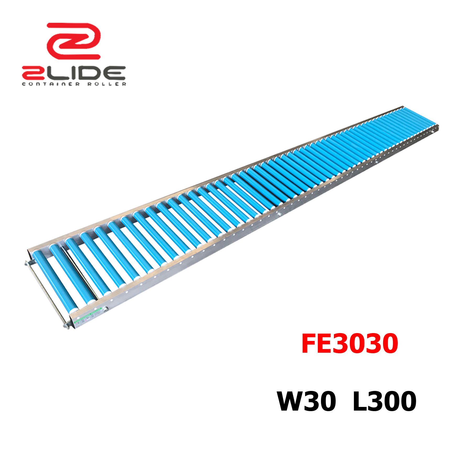 Zlide Container Roller รางลูกกลิ้ง อลูมิเนียม FE3030 W30 x L300 ( กว้าง 30 ซม , ยาว 3 ม. )