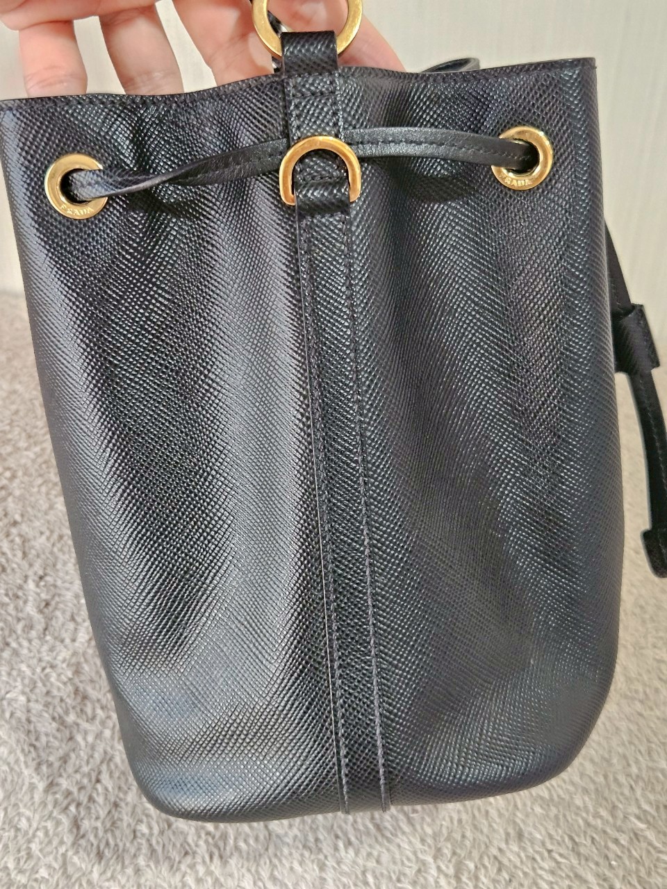 Prada Bucket Bag in Saffiano Leather Nero