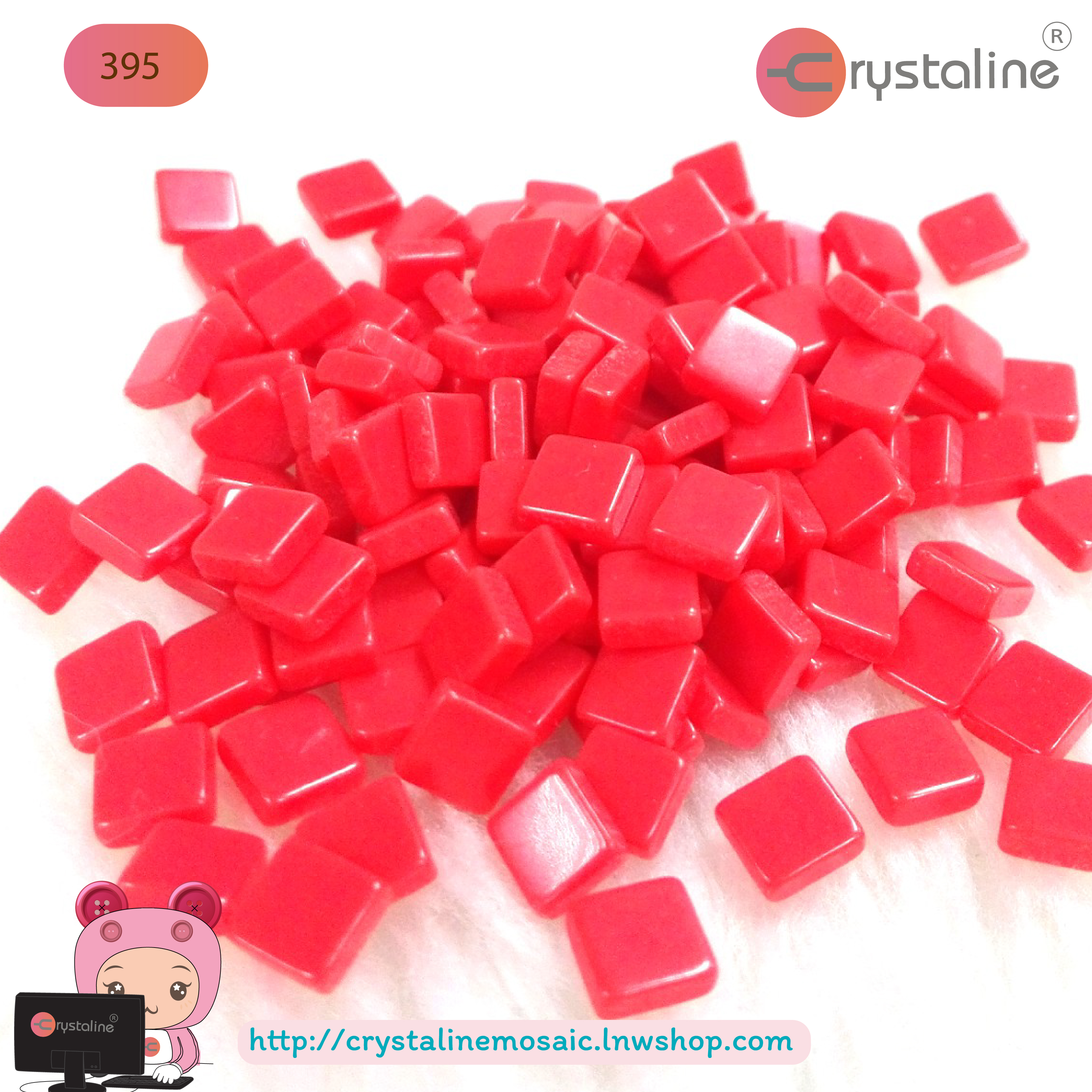 Mosaic opaque - Tigerlily col. (size 5x5 mm80g/pack)