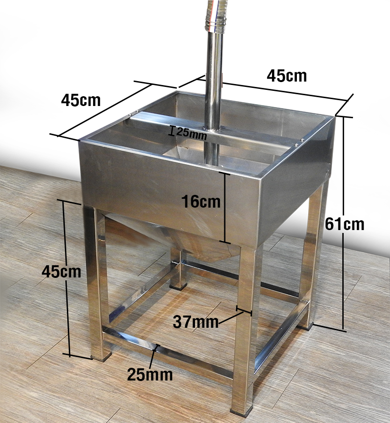 ถังใส่เมล็ดกาแฟ ขาตั้ง สแตนเลส 45x45x61 cm.