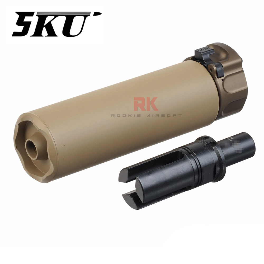 5KU SureFire SOCOM46 Mini Mock Barrel Extension for VFC / KWA MP7 GBB - 5KU-270T (Tan)