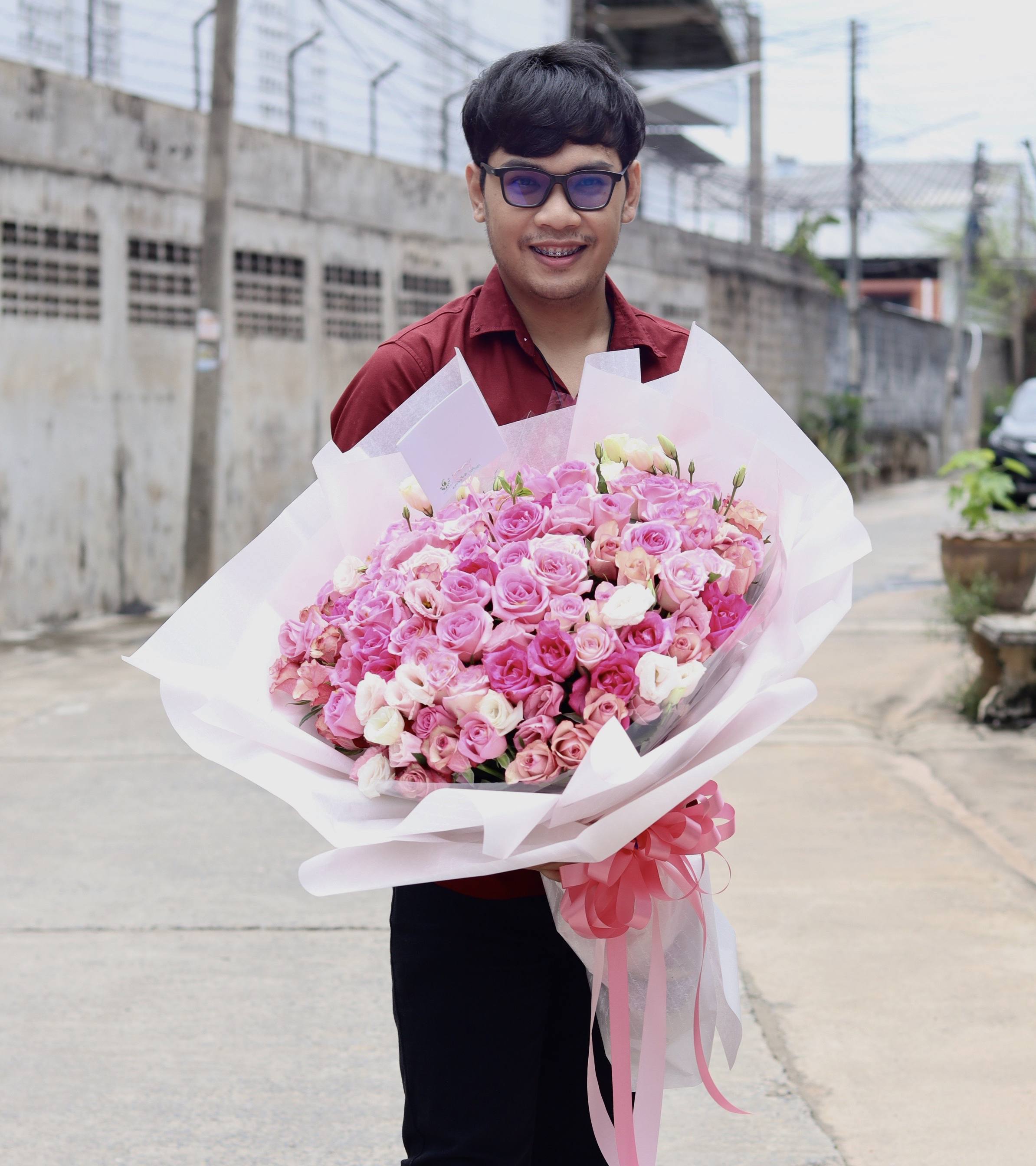 ช่อกุหลาบชมพู