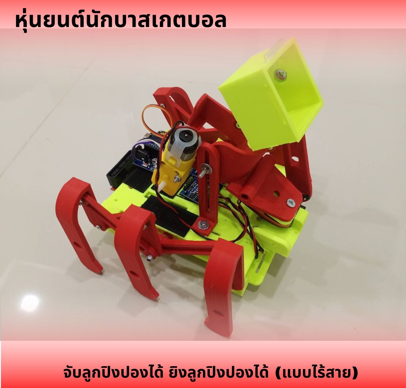 หุ่นยนต์นักบาสเกตบอล จับลูกปิงปองได้ ยิงลูกปิงปองได้ (แบบไร้สาย) Ex