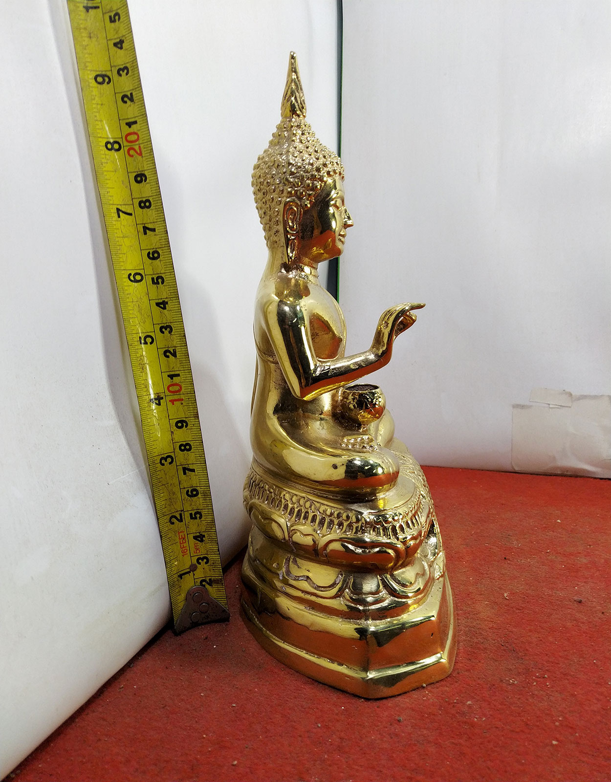 พระรัชกาล ปางอุ้มบาตประทานพร หน้าตัก5นิ้ว เนื้อโลหะทองเหลืองขัดเงา