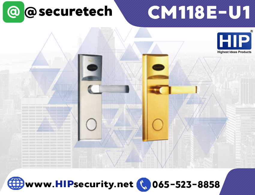 ประตูล็อคโรงแรม HIP Hotel Lock รุ่น CM118E-U1