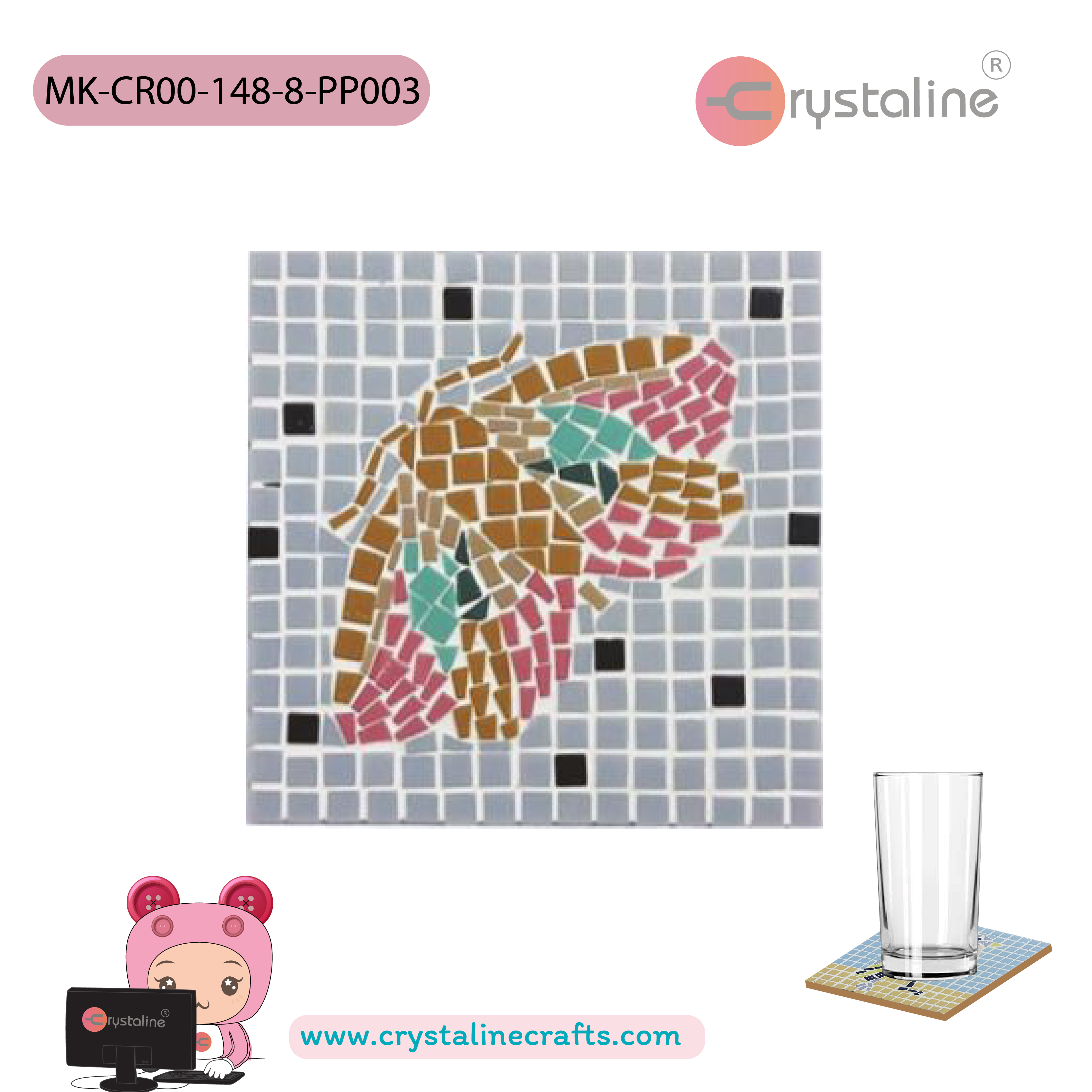 Coaster kit - Bug (size 9x9 cm,1pc/pack)