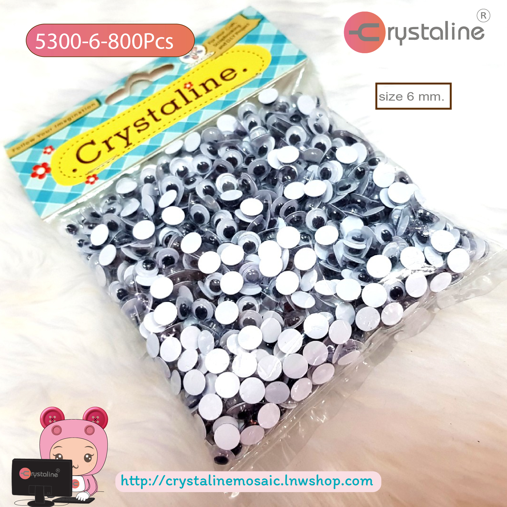 Moving eyes (size 6 mm,80pcs/pack)