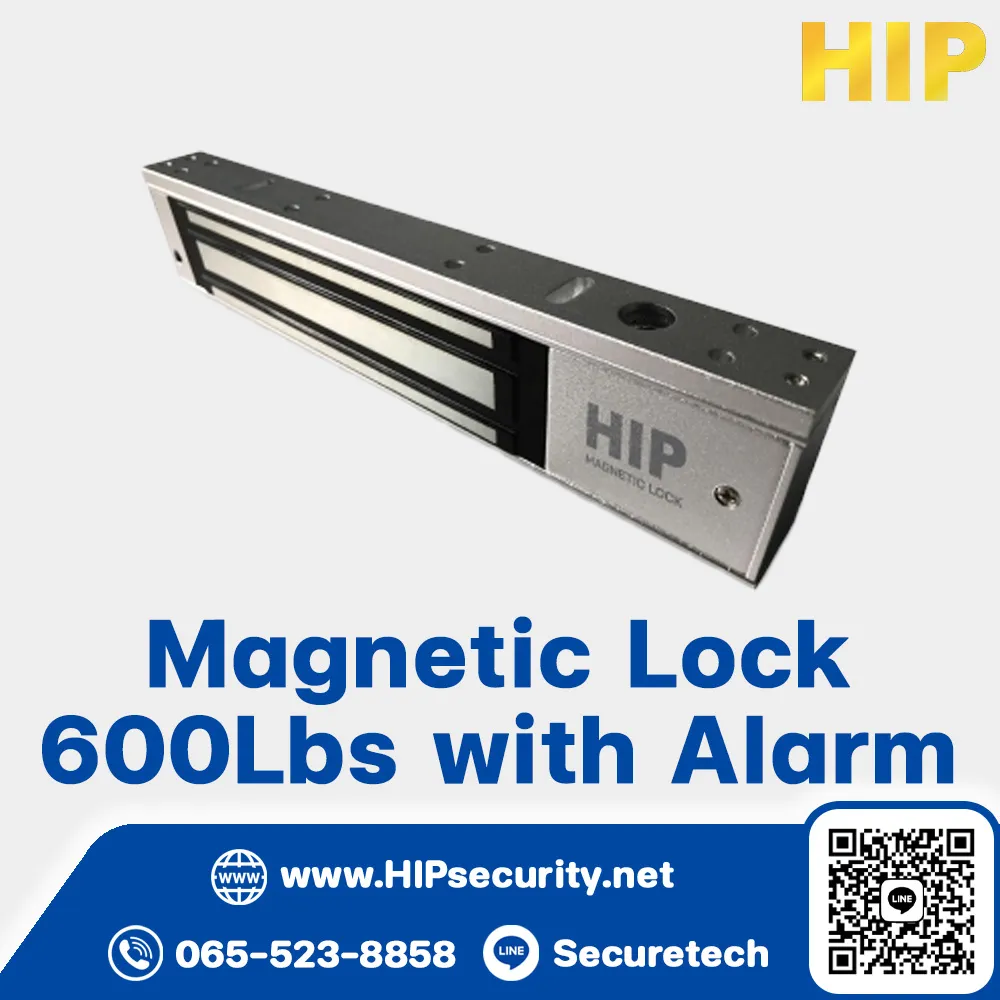 HIP ชุดกลอนแม่เหล็กไฟฟ้า Electric Lock รุ่น Magnetic Lock 600Lbs Alarm