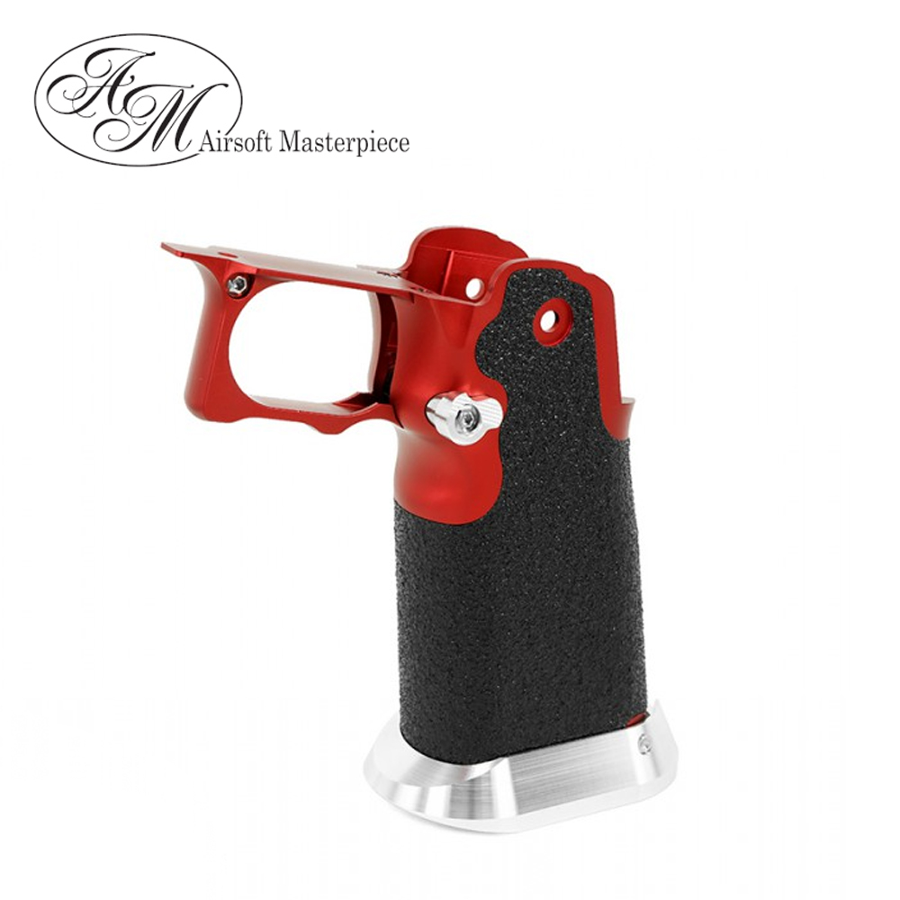 Airsoft Masterpiece Aluminum Grip for Hi-CAPA Type 6 - Infinity Grip Tape (Red)