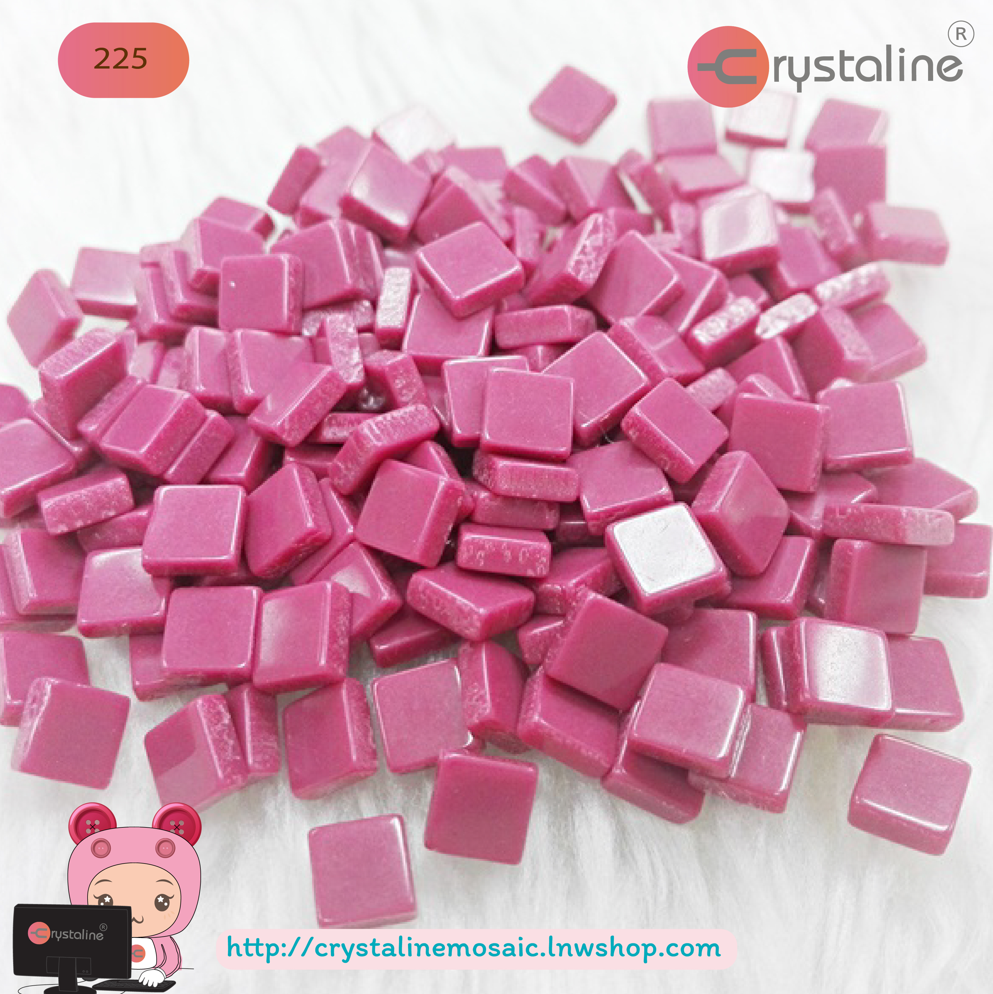 โมเสค เนื้อทึบแสงเงา ขนาด 5 x 5 cm. ( 500 g./Pack)