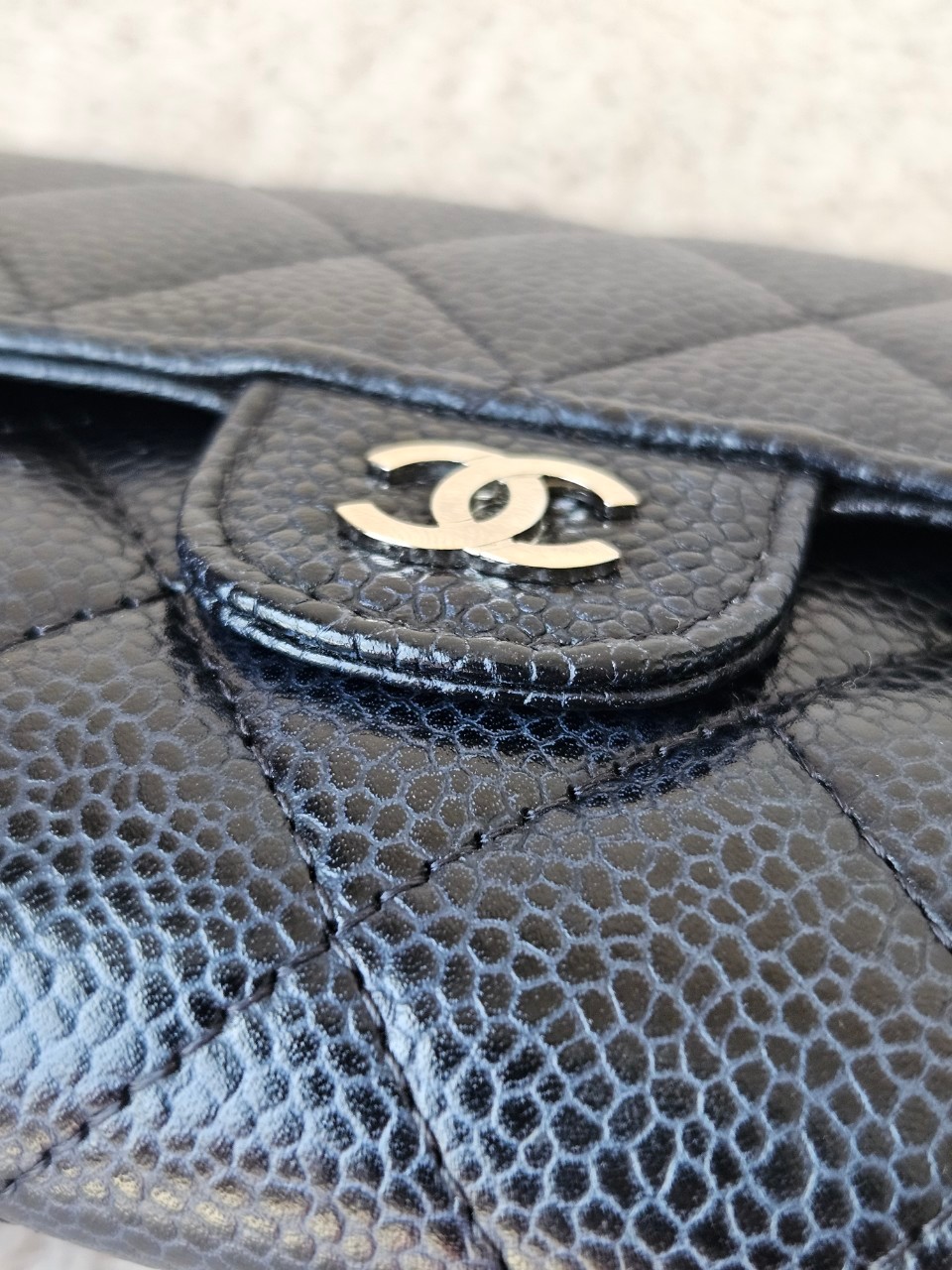 Chanel Sarah Black Cavier SHW