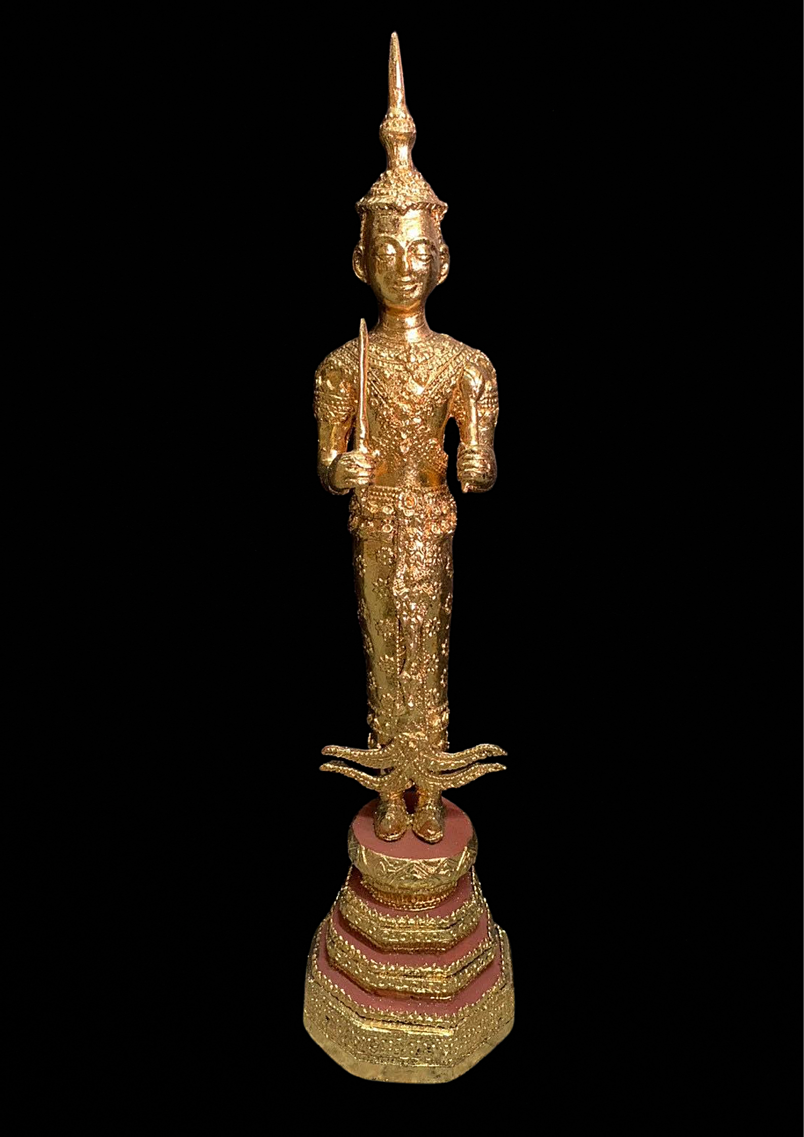 พระคลังมหาสมบัติ เนื้อสำริดลงรักปิดทอง สูง17นิ้ว