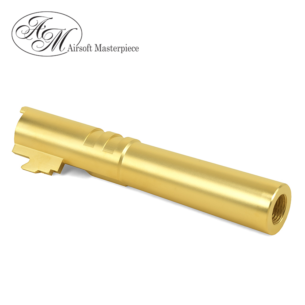 Airsoft Masterpiece .45 ACP STEEL Threaded Fix Outer Barrel for Hi-CAPA 4.3 (Gold)