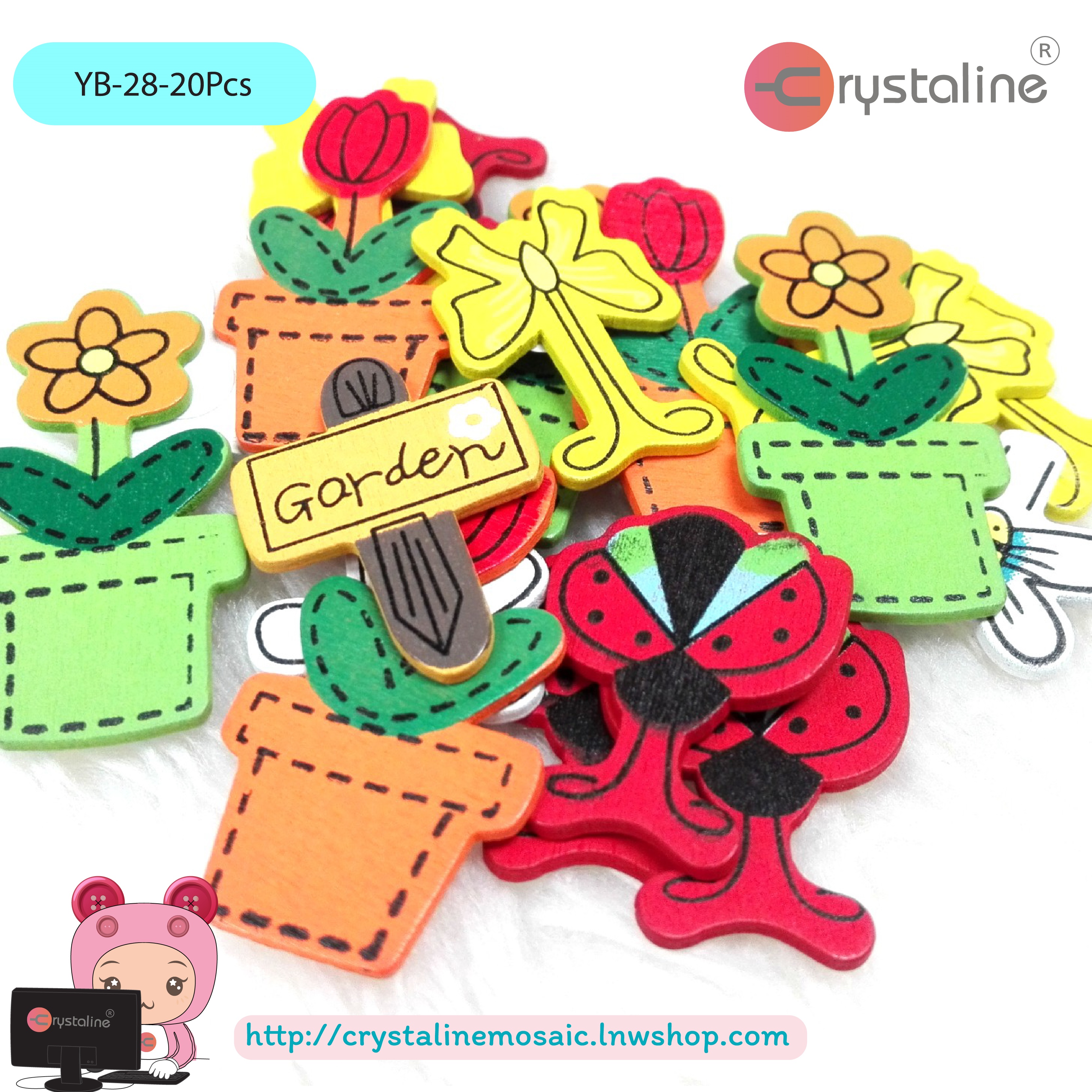 Wood sticker - Garden (25pcs/pack)