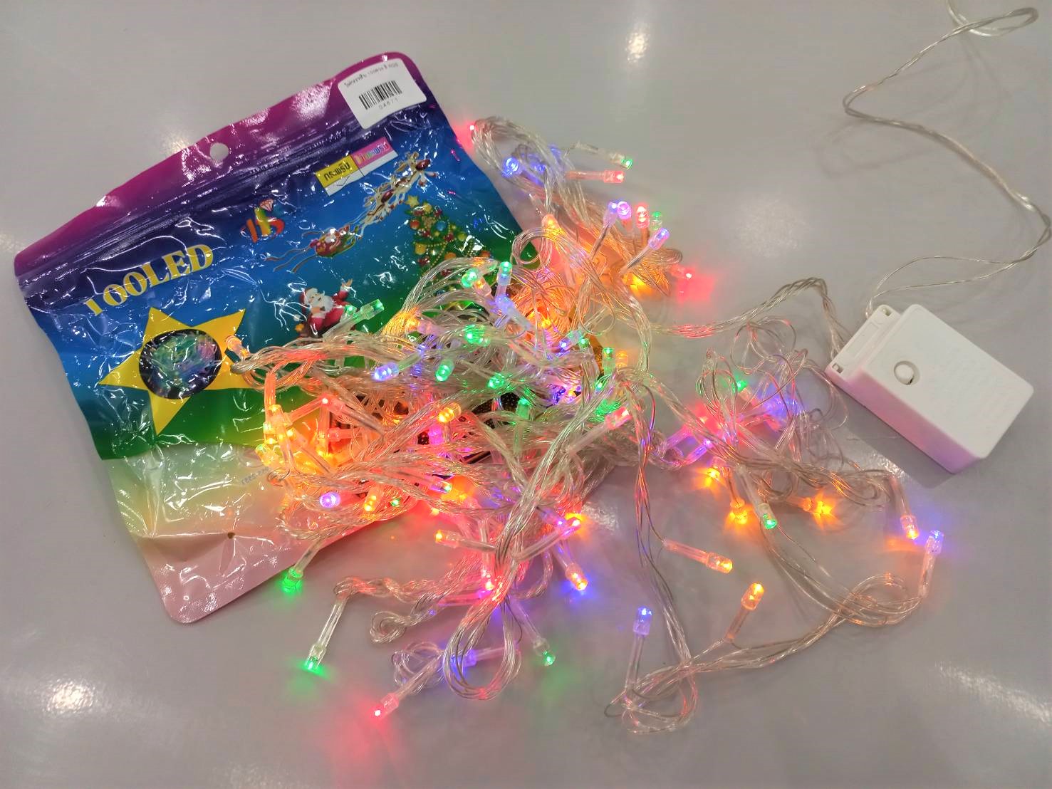 ไฟกระพริบ LED 100ดวง สีวอร์ม