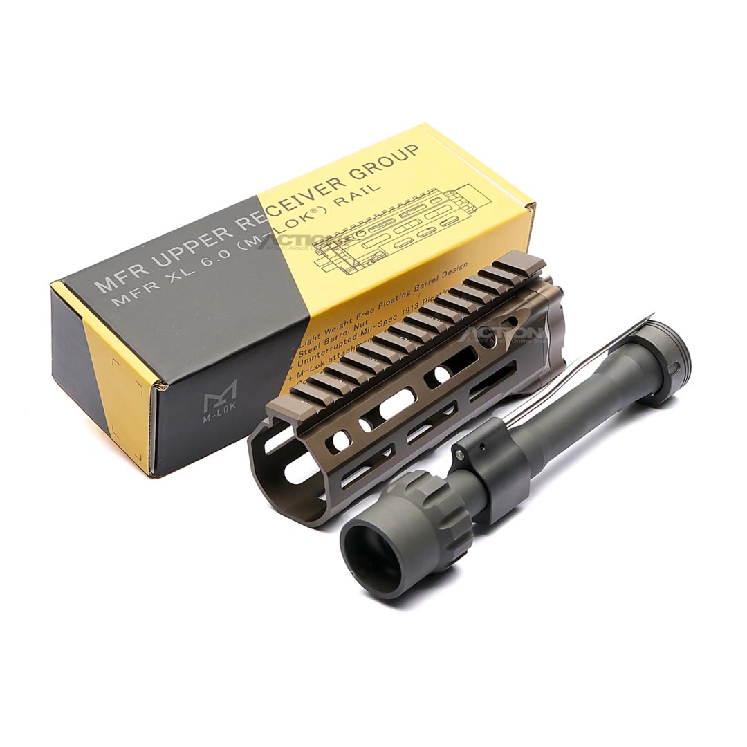 APE DD Style MFR XL M-LOK (6inch/10inch) Rail & Barrel Set for MWS/VFC/GHK/AEG - FDE
