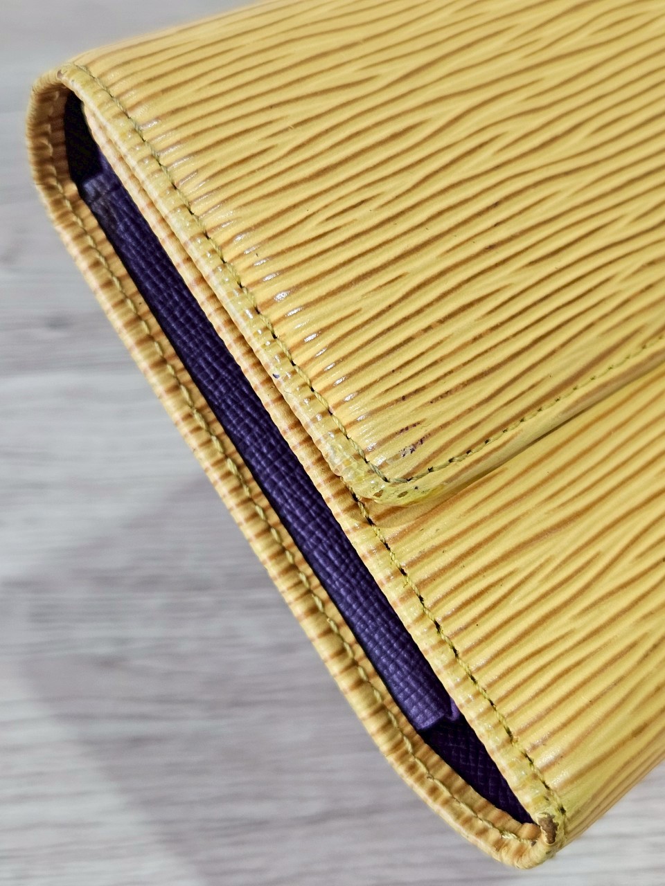 LV Epi Trifold Yellow Long Wallet