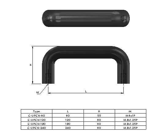 Handle 90,120,180,240 mm.