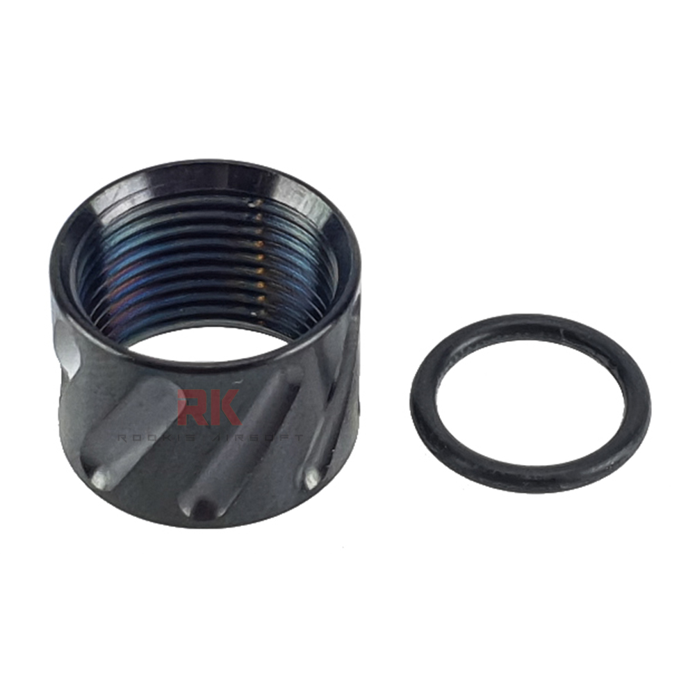 5KU Diagonals Knurled Thread Protector -14mm CCW (Black)