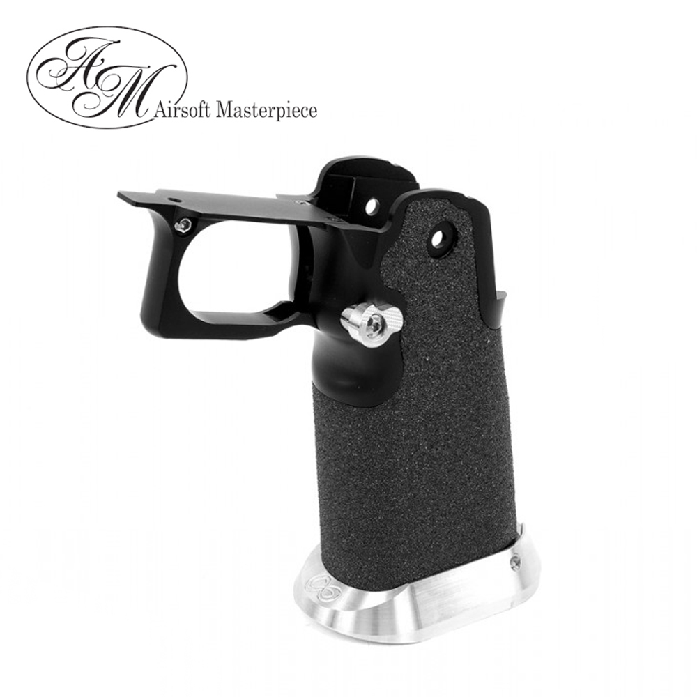 Airsoft Masterpiece Aluminum Grip for Hi-CAPA Type 6 - Infinity Grip Tape ver. (Black)