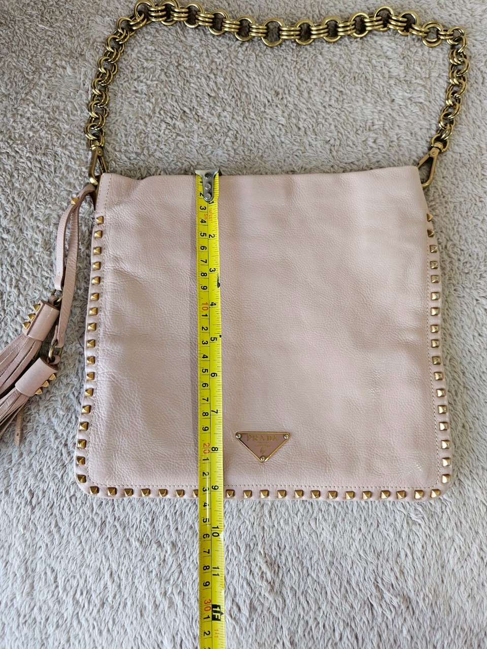 Prada Pink Vitello Metal Studded