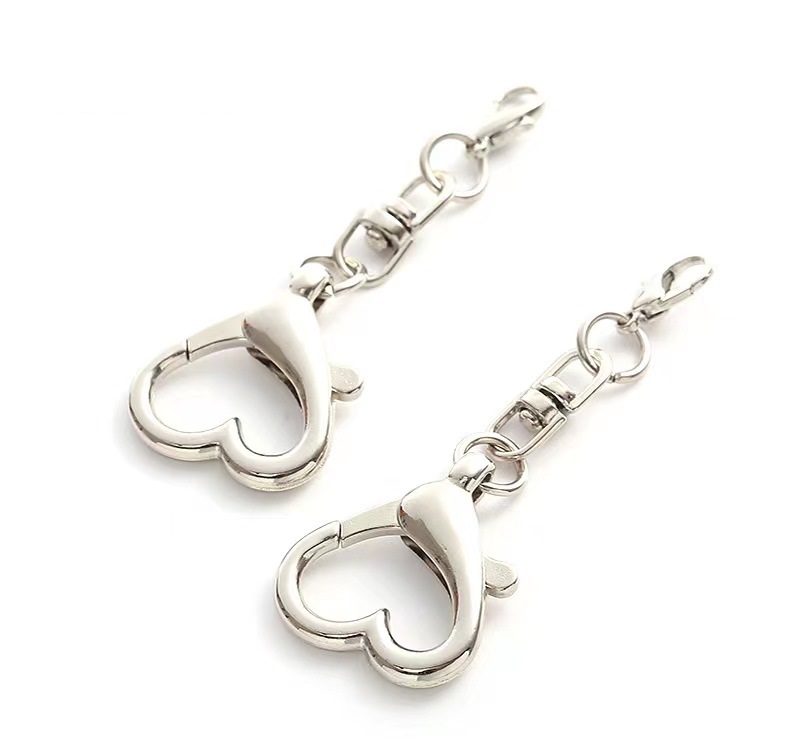 ต้นทุนล๊อตใหม่ ถูกลง!!! (12ชิ้น, 25ชิ้น, 50ชิ้น) **แบบคุณภาพดี งานสวย แข็งแรง ไม่ป๊องแป๊ง** อะไหล่พวงกุญแจ DIY ห่วงพวงกุญแจ ตะขอพวงกุญแจ ชุดรูปหัวใจ+ข้อต่อ+ตะขอก้ามปู