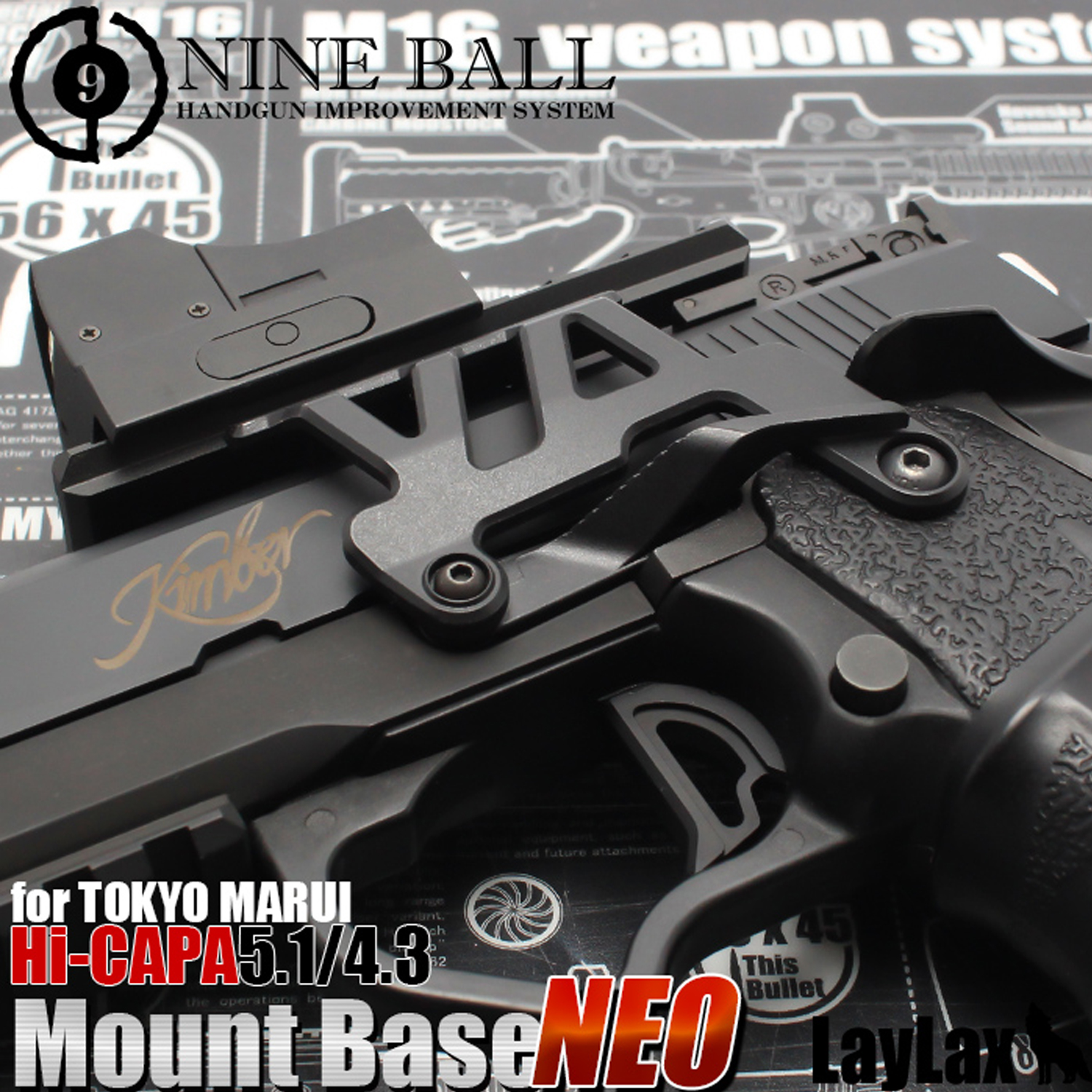 LAYLAX Nine Ball Aluminum Mount Base NEO for Tokyo Marui Hi-Capa 5.1 / 4.3 GBB