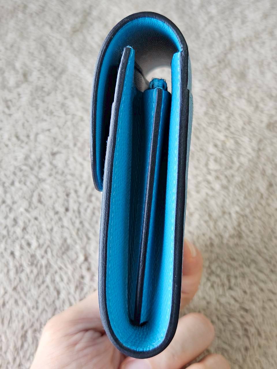 Hermes Constance Light Blue Wallet