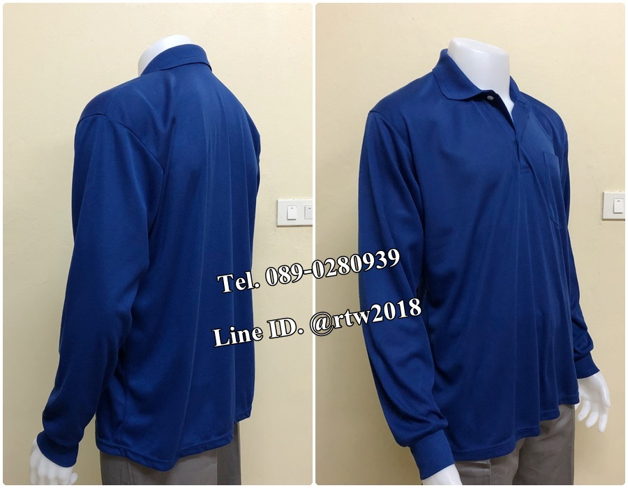 เสื้อคนสวนแขนยาวคอปกสีน้ำเงิน (ราคาสำหรับ 12 ตัว) (รหัส H1)