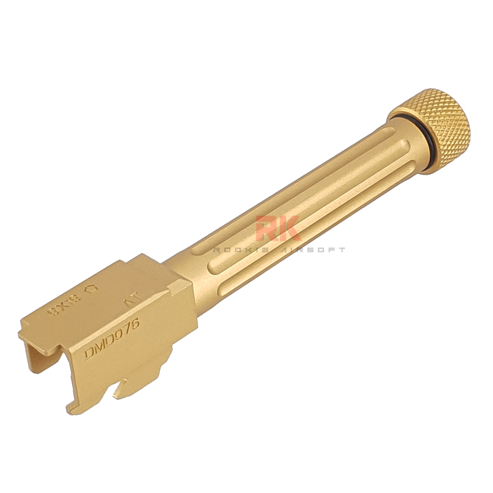 5KU Threaded Outer Barrel (Fluted) 14mm for Marui G17 (Gold)