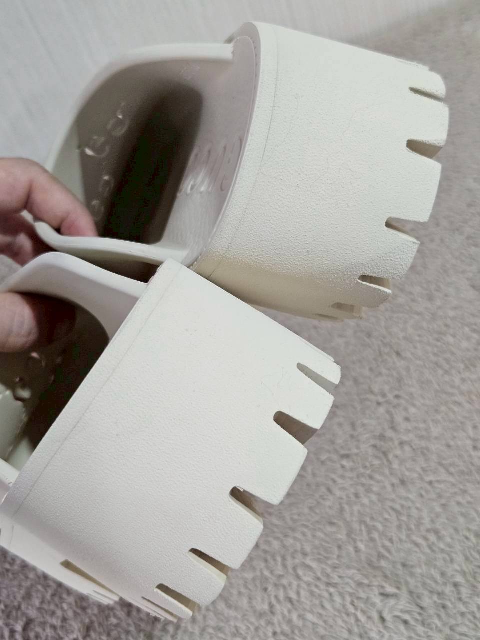 Gucci Platform Perforated G Sandal White