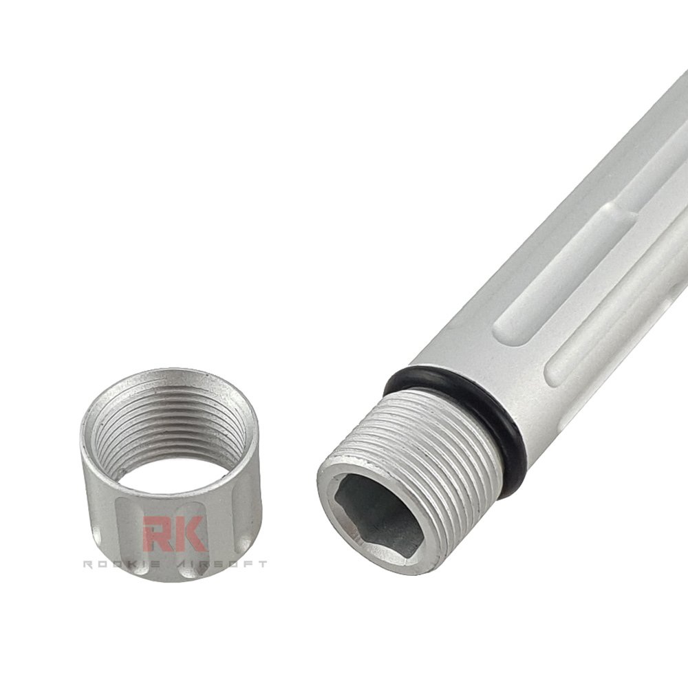 5KU LANTAC 9INE Fluted Outer Barrel for Marui G17 (Silver)