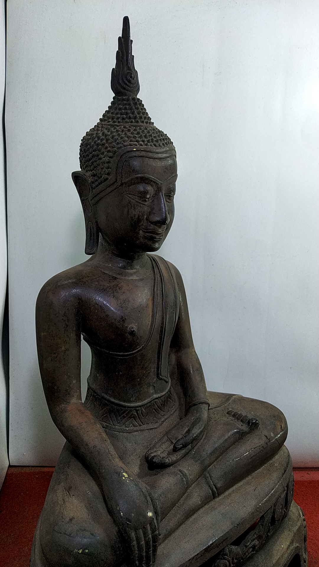 พระบูชา พระอู่ทอง ฐานสามขาฉลุลาย หน้าตัก 9 นิ้ว เนื้อสำริด