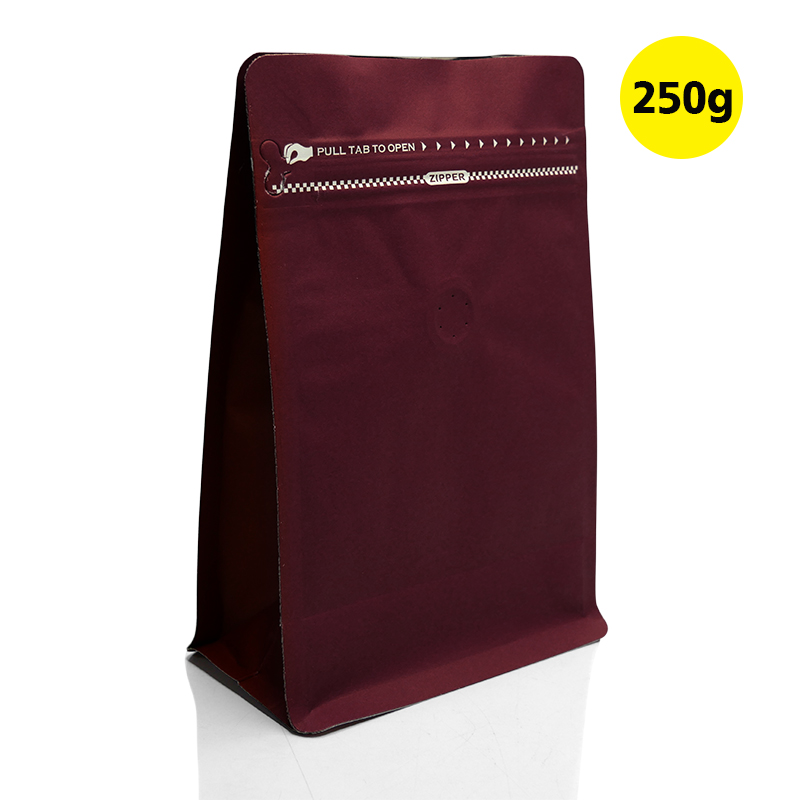 ถุงกาแฟ ถุงซิปล็อค TW Series 250g ติดวาล์ว ขยายข้าง ตั้งได้ (50ใบต่อแพ็ค)