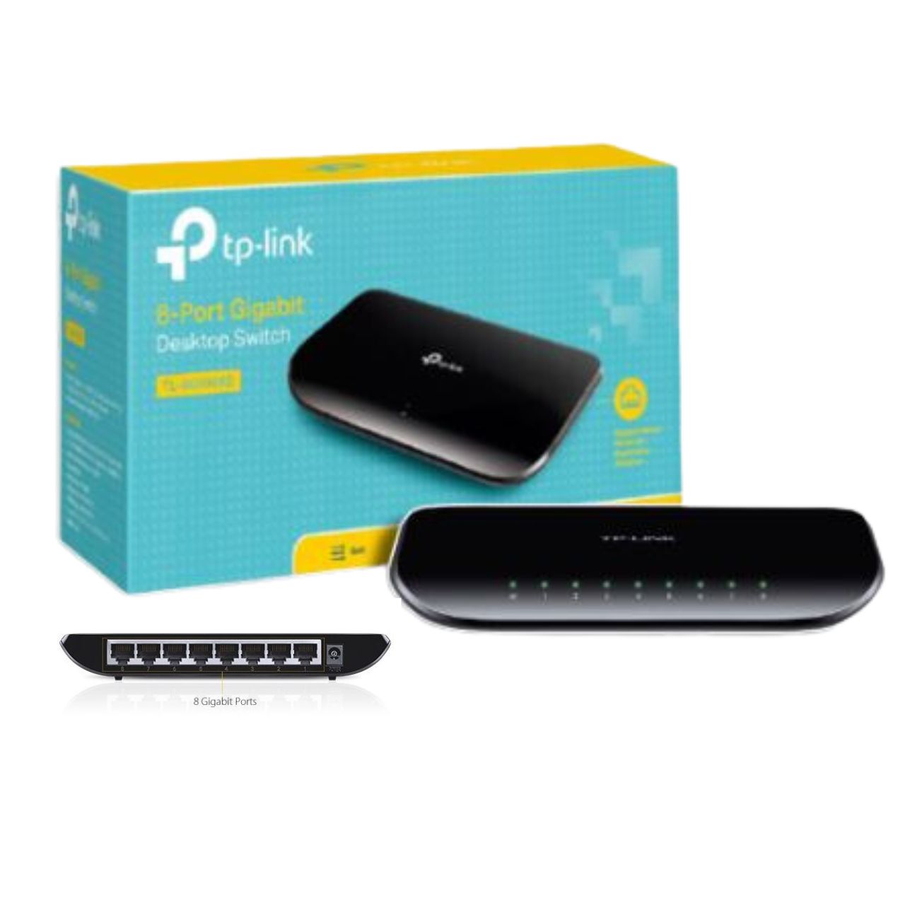 SWITCH HUB (สวิตซ์ฮับ) TP-LINK 8 PORT 10/100/1000 (TL-SG1008D)