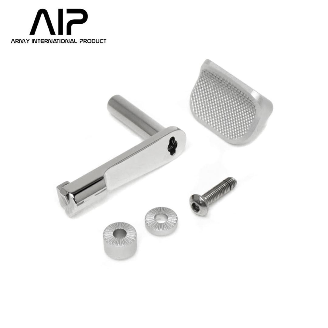 AIP Stainless Slide Stop with Thumb Rest for Hi-CAPA - Silver