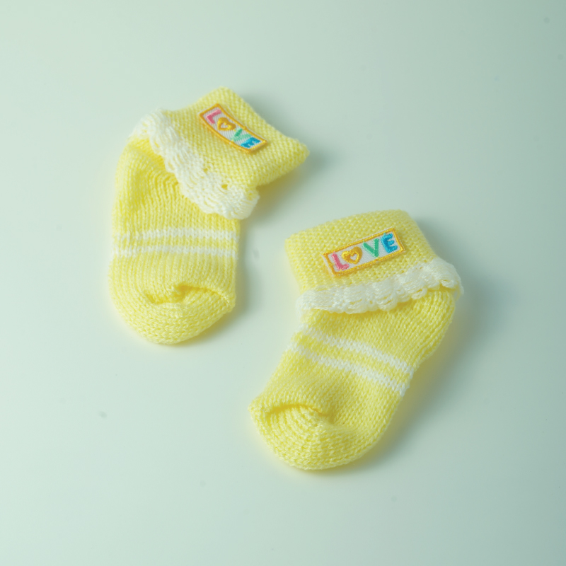 ขายส่ง ถุงเท้าเด็กอ่อน ถุงเท้าทารก ถุงเท้าเด็กแรกเกิด รุ่นถุงเท้าพื้นสี-ปักLOVE (ราคาต่อโหล) nongnini1988