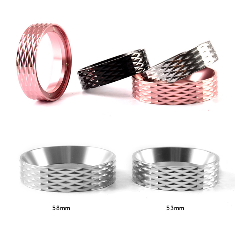 Ring dose-Ring cover for brewing handle with magnet, diamond pattern 58 mm.