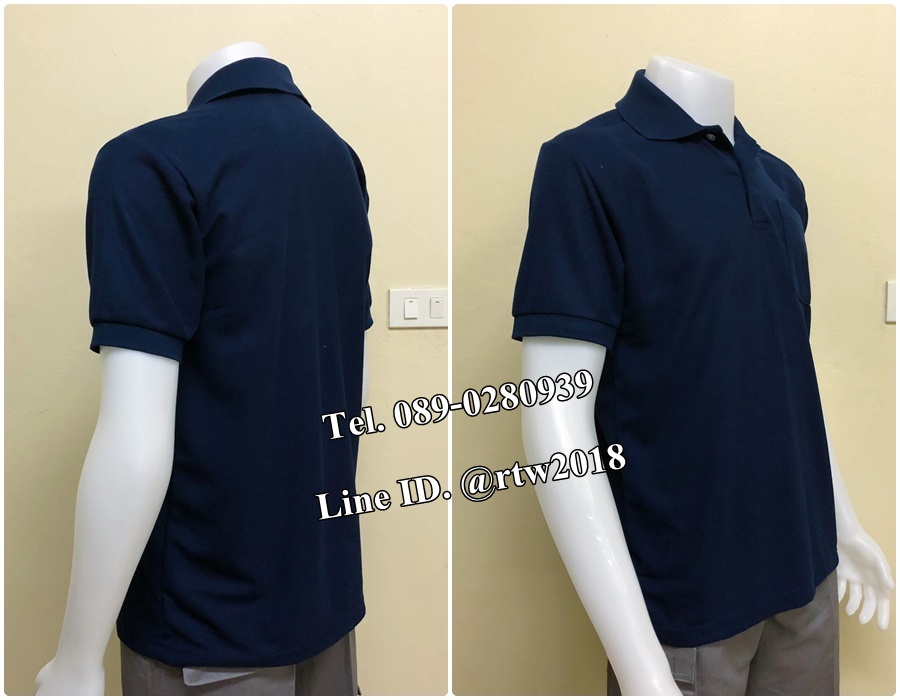 เสื้อโปโลแขนสั้นสีกรมท่า (รหัส I3)