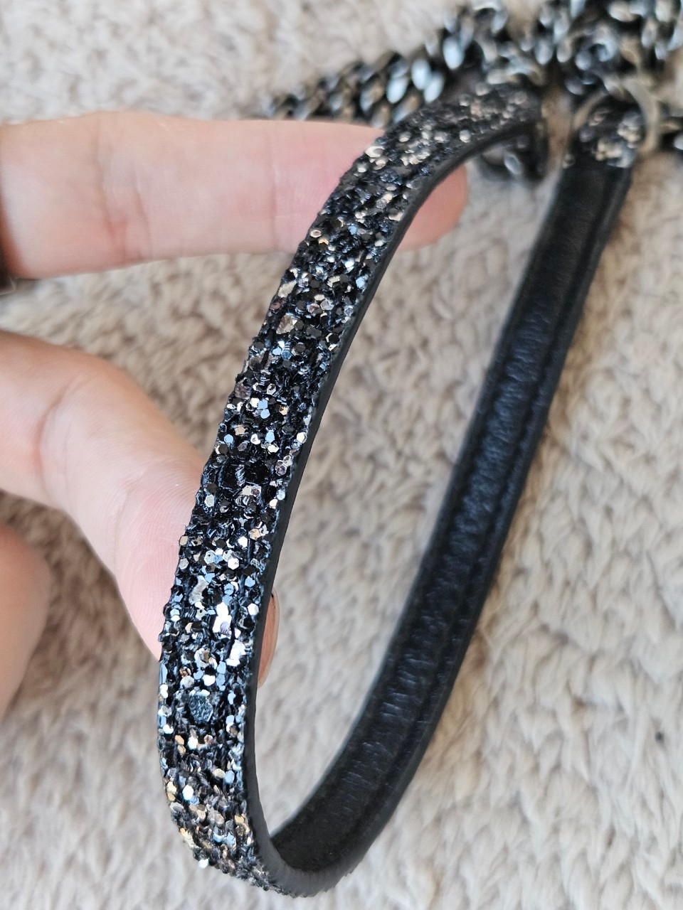 YSL 452159 Kate Bag in Black Sequins 7.5