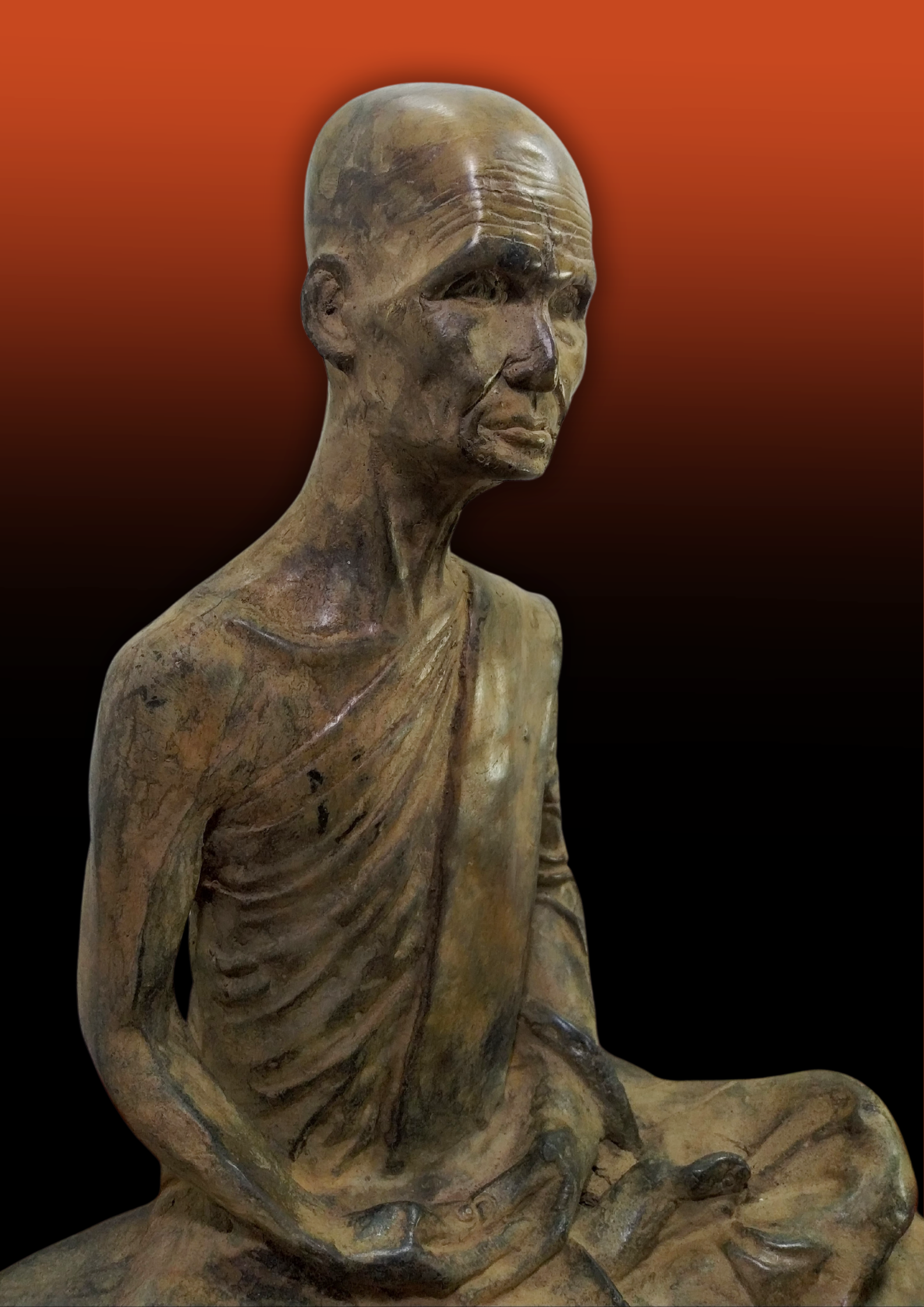 หลวงพ่อเดิม พระครูนิวาสธรรมขันธ์ (เดิม พุทฺธสโร) วัดหนองโพ หน้าตัก 9 นิ้ว เนื้อโลหะสภาพเก่า