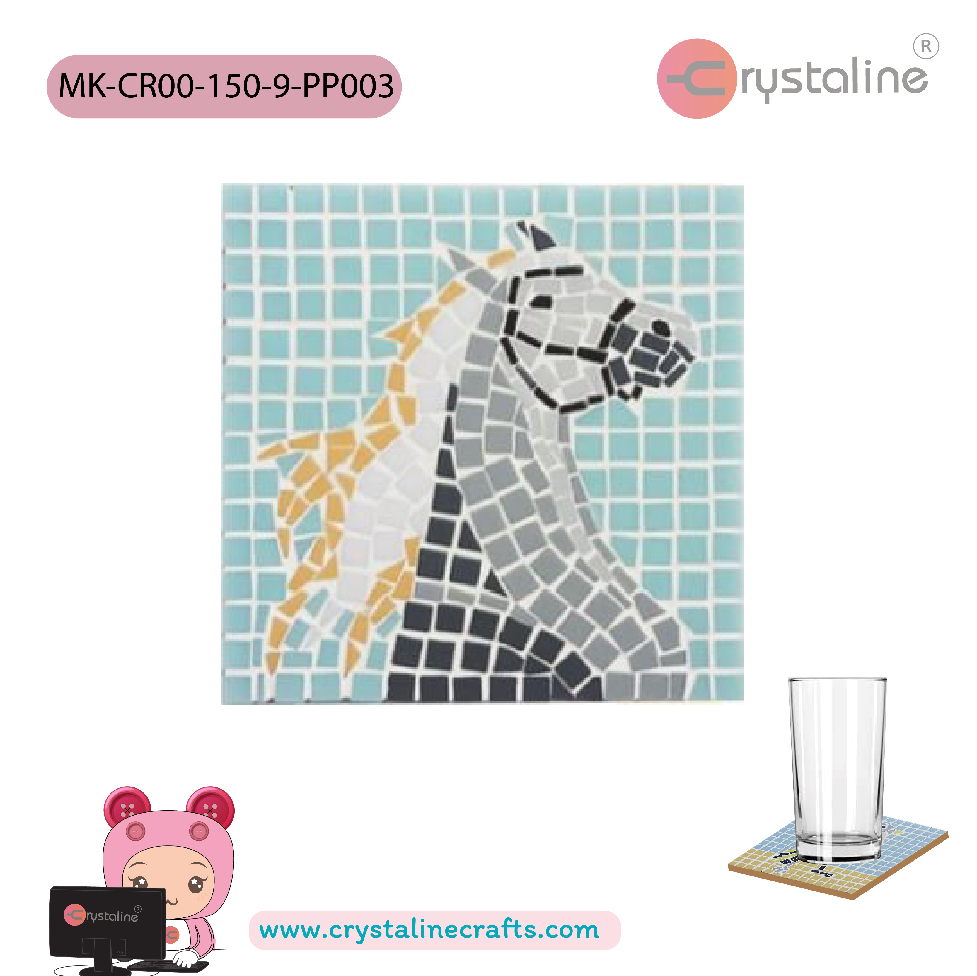 Coaster kit - Horse (size 9x9 cm,1pc/pack)