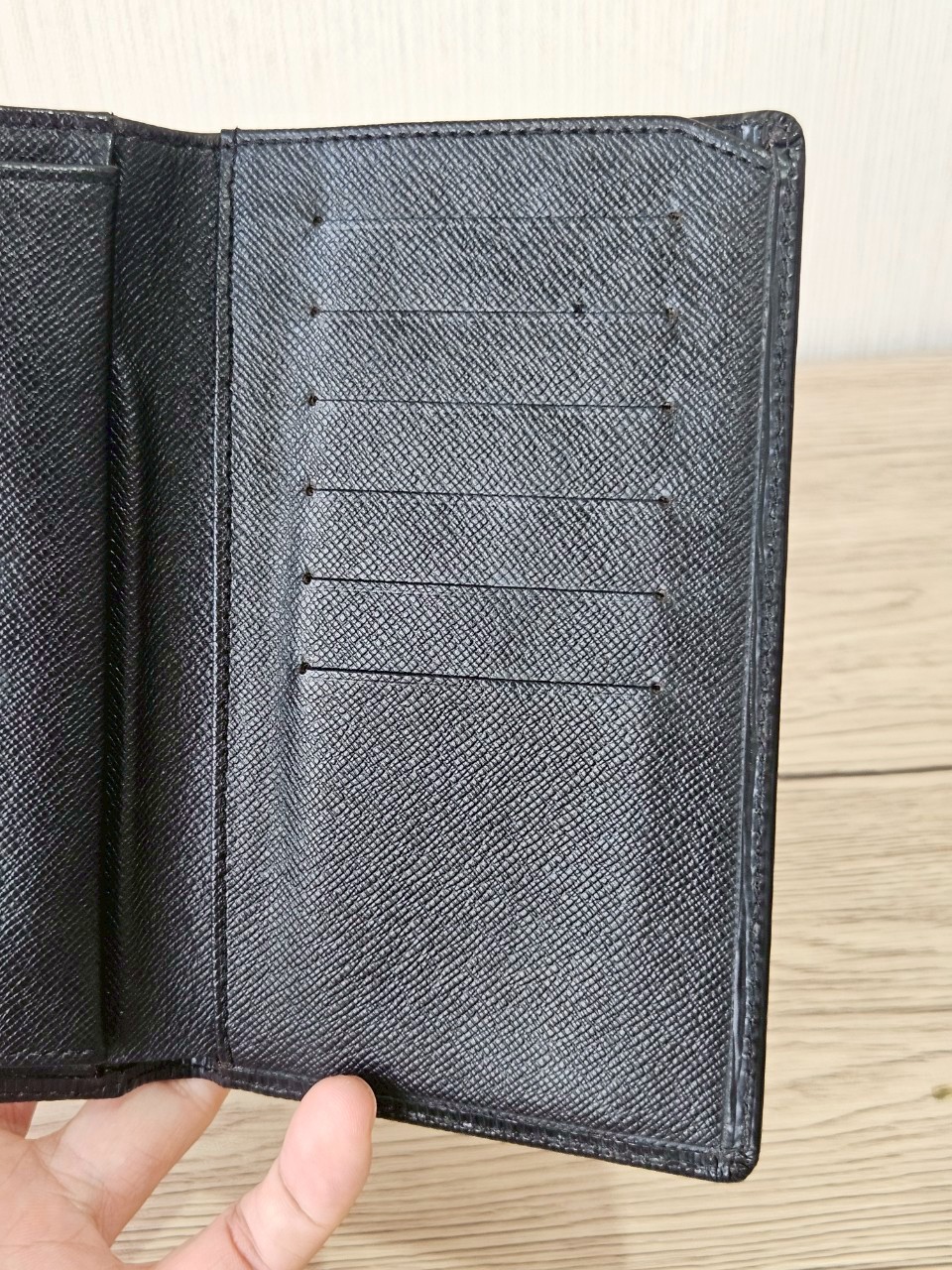 LV Epi Trifold Black Long Wallet