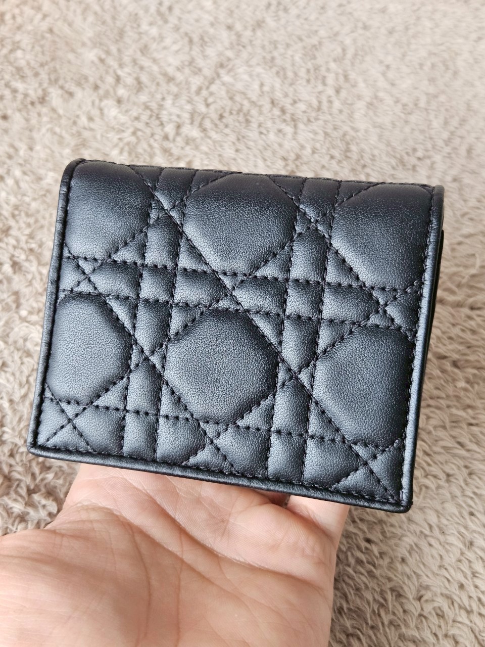 Dior Lady Dior Medium Wallet Lambskin Black
