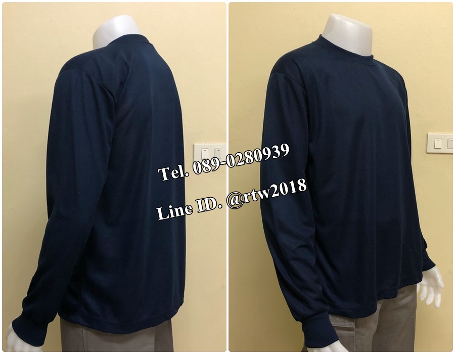 เสื้อคนสวนแขนยาวคอกลมสีกรมท่า (ราคาสำหรับ12 ตัว) (รหัส H9)