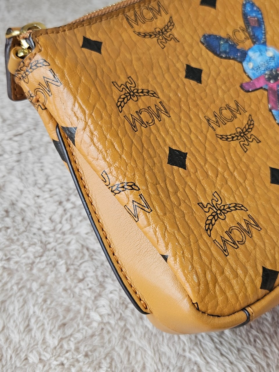 MCM Rabbit Top Zip Crossbody