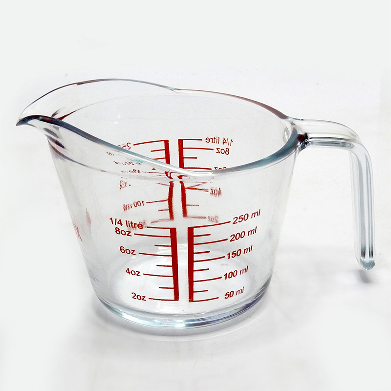 250 CC.Tempered glass measuring jug 1610-464