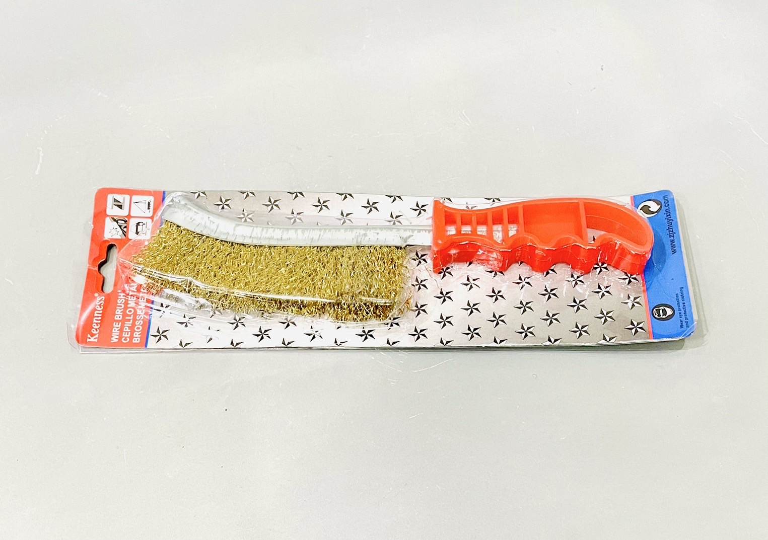 แปรงลวดทองเหลืองด้ามแดง