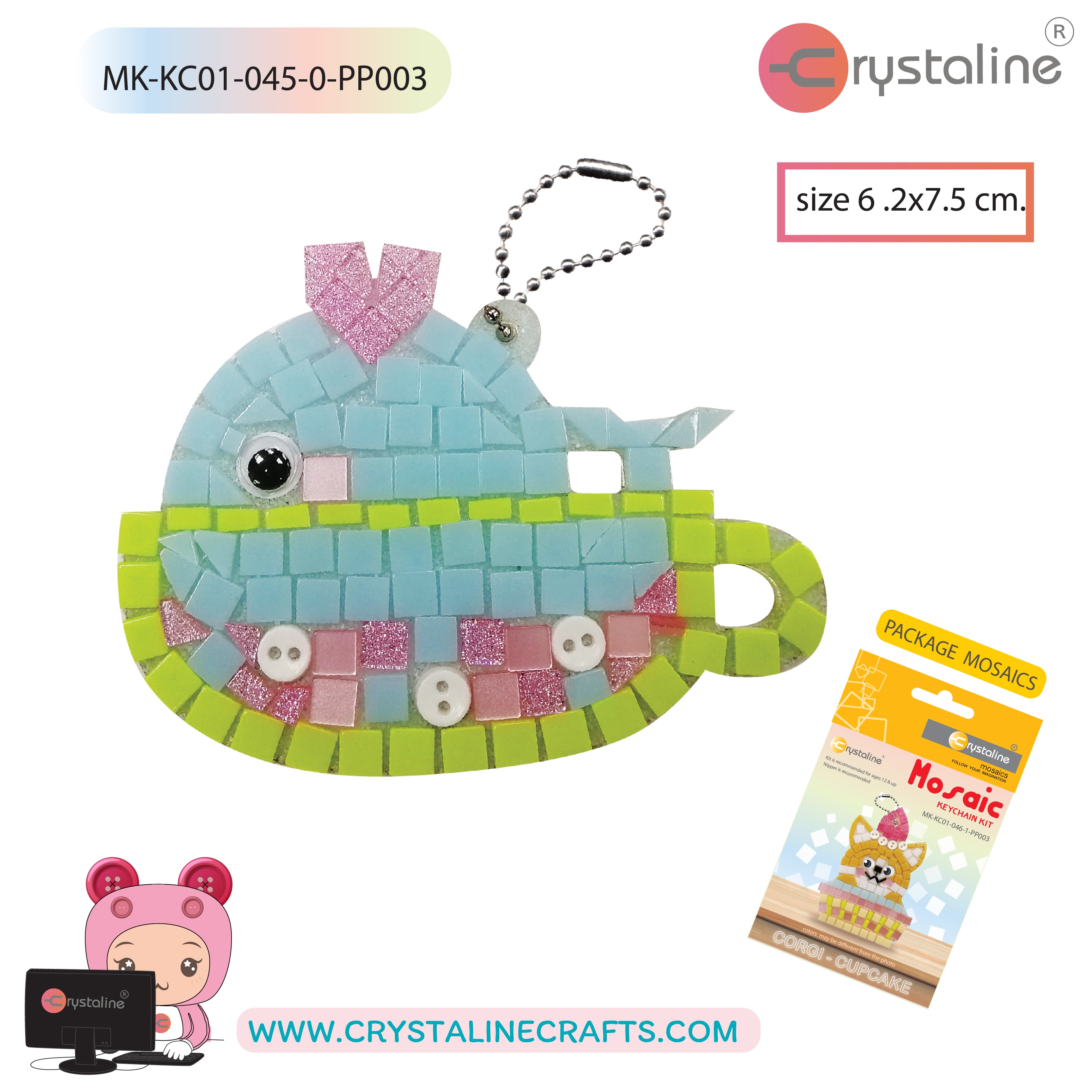 Keychain kit - Whale (size 6.2x7.5 cm,1pc/pack)